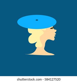 Girl in blue hat