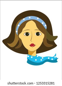 girl  with a blue scarf