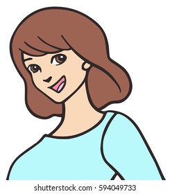 A girl with bobbed hair