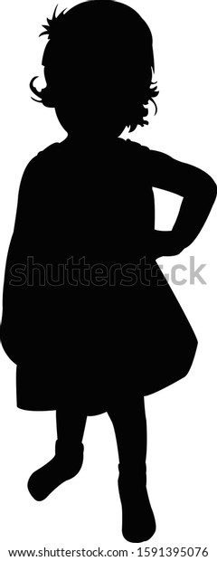 Girl Body Silhouette Vector Stock Vector (royalty Free) 1591395076 