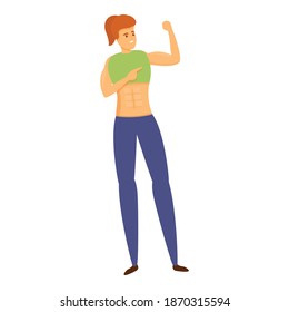 Girl bodybuilding icon. Cartoon of girl bodybuilding vector icon for web design isolated on white background