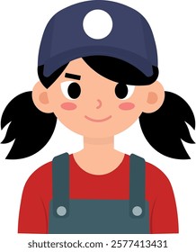 girl with bone avatar, clipart, cartoon
