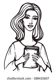 girl with book