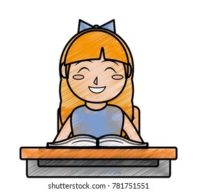 Girl and book design