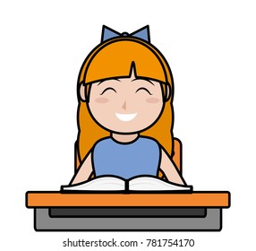Girl and book design