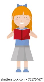 Girl and book design