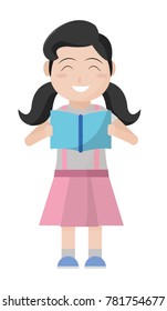 Girl and book design