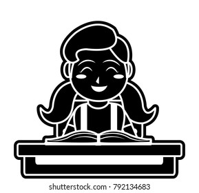 Girl and book design