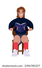 girl with book read illustration design