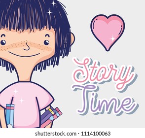 Girl with books