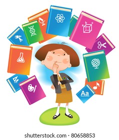 girl with books.THE SCHOOL OF SCIENCES
