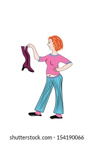 girl with a boot 