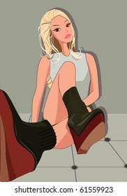 The girl in boots