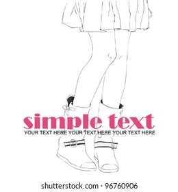 The girl in boots. Vector illustration