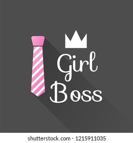 Girl Boss design template. Vector eps 10