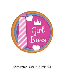 Girl Boss design template. Vector eps 10