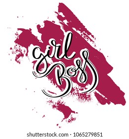 Girl boss. Hand drawn motivation quote. Creative vector typography concept for design and printing. Ready for cards, t-shirts, labels, stickers, posters.