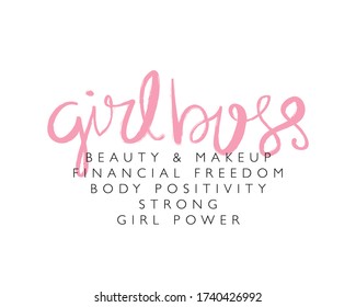 Girl boss inspirational concept / Vector illustration design for t shirt graphics, fashion prints, stickers, cards etc