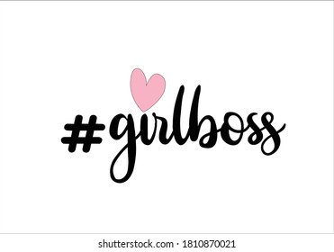 girl boss with pink heart vector for different apparel and T-shirt margarita decorative fashion style trend quote,stationery,motivational,inspiration chamomile flower rose sunflower