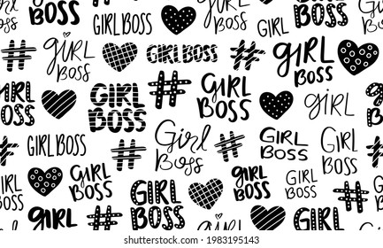 Girl boss seamless repeating pattern texture background design