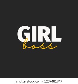 Girl Boss Slogan text for appareal, shirt,  clothing, tee, digital printing, print, etc. 