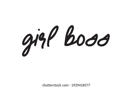 Girl-Chef-Text, Vektordesign. Kalligraphisches Motivationsangebot für T-Shirt und Drucke. Poster drucken mit weiblicher Machtschrift.