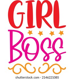 Girl Boss t-shirt design ,vector file.