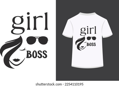 Girl boss typography vector illustration.