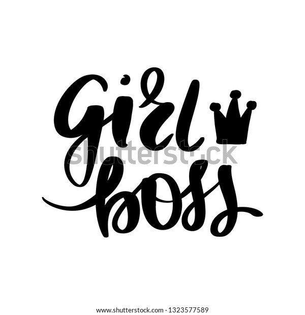 Girl Boss Vector Hand Drawn Lettering Stock Vector (Royalty Free ...