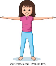 Girl with both wide open vector illustration