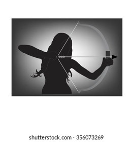 Girl with bow and arrow.