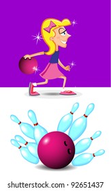 Girl Bowling