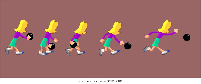 Girl Bowling Sequence