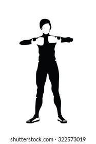 girl boxing vector illustration