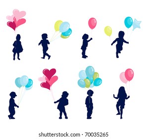 Girl And Boy With Balloon, Happy Kids