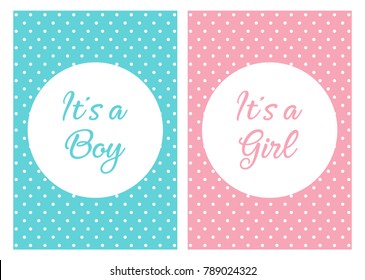 It's a girl, It's a boy card or background set. vector illustration.