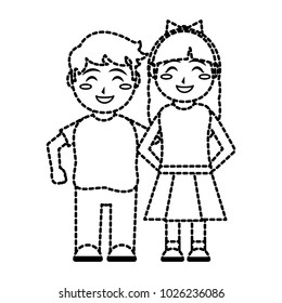 Girl and boy cartoon design