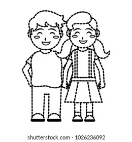 Girl and boy cartoon design