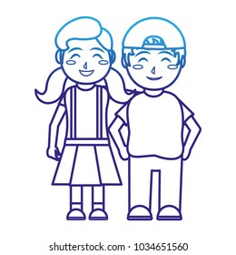 Girl and boy cartoon design