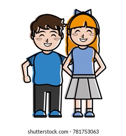 Girl and boy cartoon design