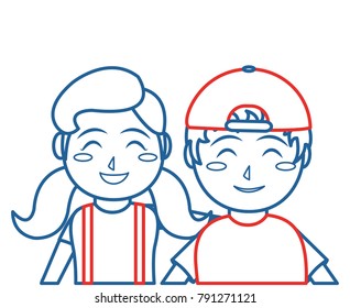 Girl and boy cartoon design