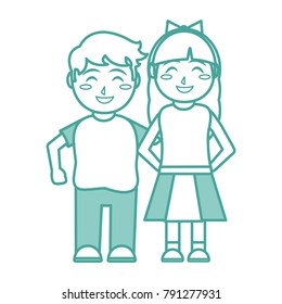 Girl and boy cartoon design