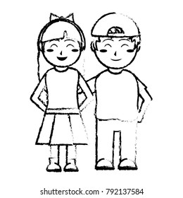 Girl and boy cartoon design