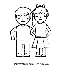 Girl and boy cartoon design
