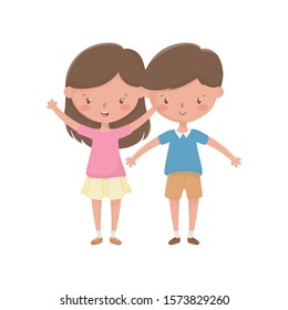 Girl Boy Cartoon Design Kids Friendship Stock Vector (Royalty Free ...