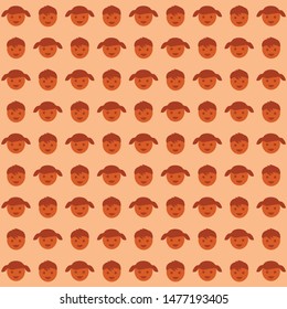 Girl and boy faces flat design pattern