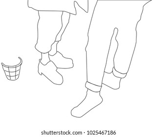 Girl and Boy Feet Dance Line Art 