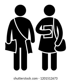 A girl and boy holding books is icon for class fellows