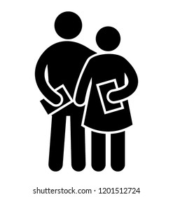 A girl and boy holding books is icon for class fellows