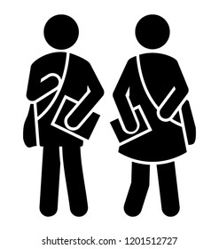 A girl and boy holding books is icon for class fellows